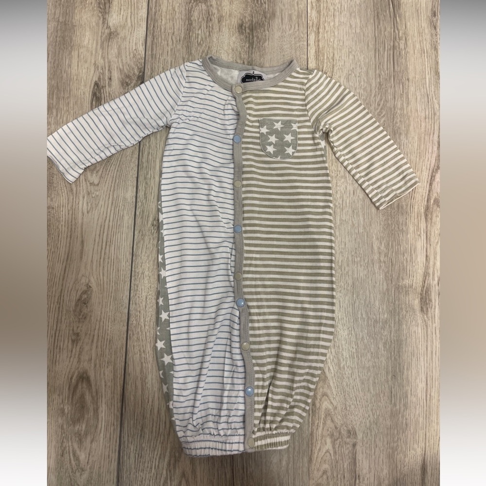 Mud Pie 0-3 Months Boys Open Bottom Sleeper Stars And Stripes